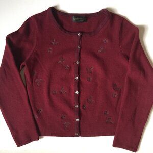 Classiques Entier sweater cardigan wool embroidery vintage holiday